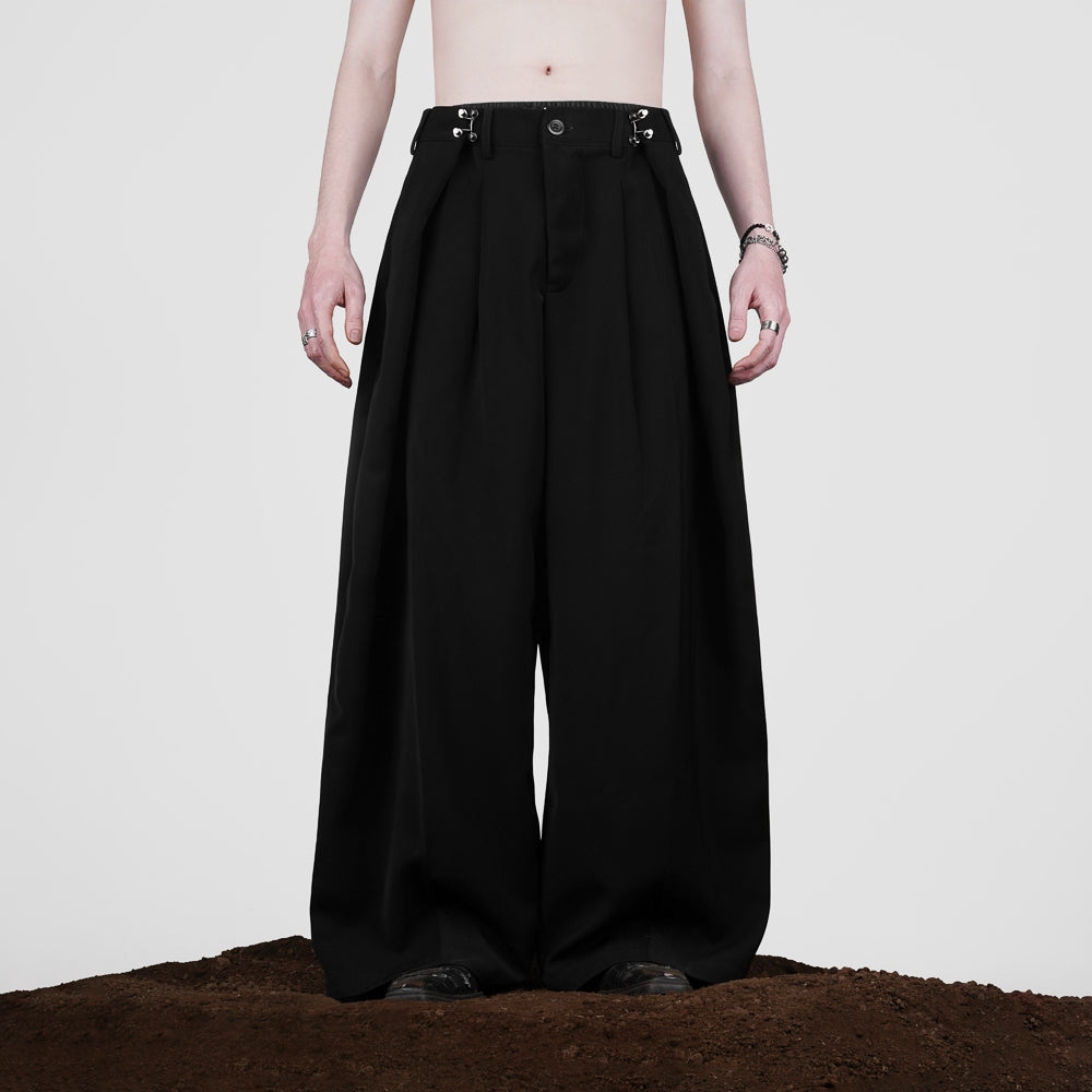 Black Stud Baggy Trousers Pants