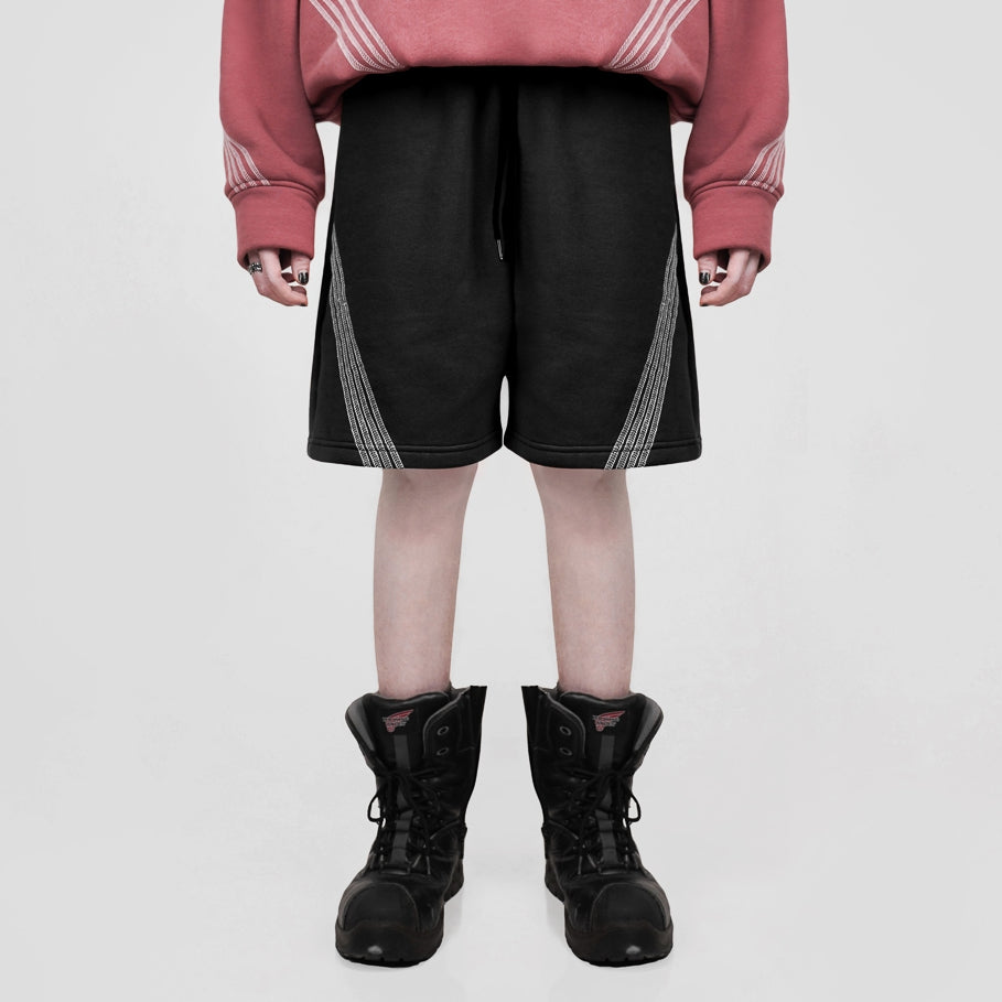 Hierarchy Studios FS - Black Four Stripes Short Pants