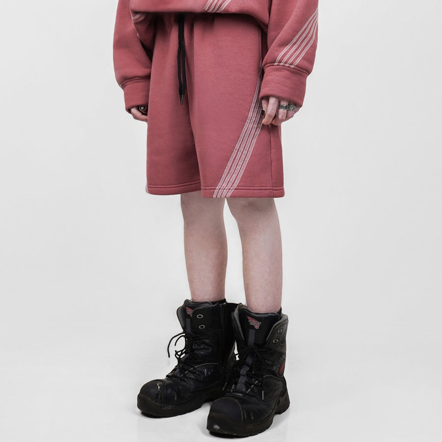 Hierarchy Studios FS - Dusty Pink Four Stripes Short Pants