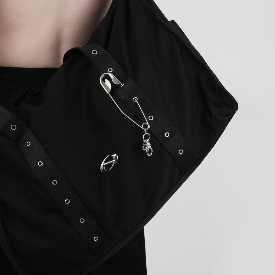 Hierarchy Studios FA - Black Eyelet Metal Logo Duffle Bag