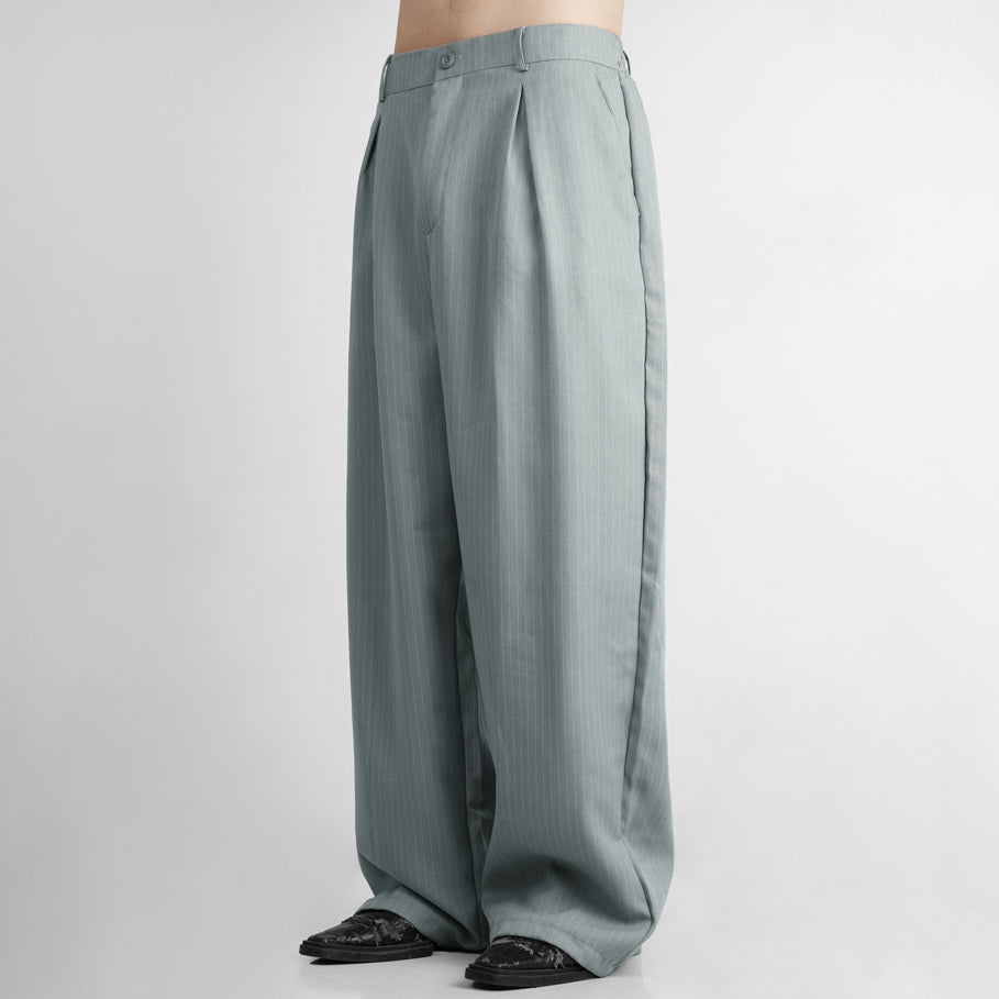 HIERARCHY STUDIOS Unruled - Stripes Light Blue Tuck Trousers