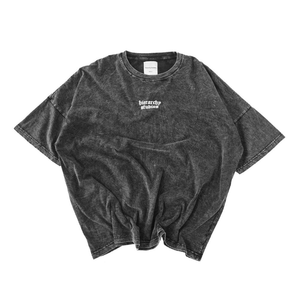 Washed Black Wide Logo Oversized T-Shirt