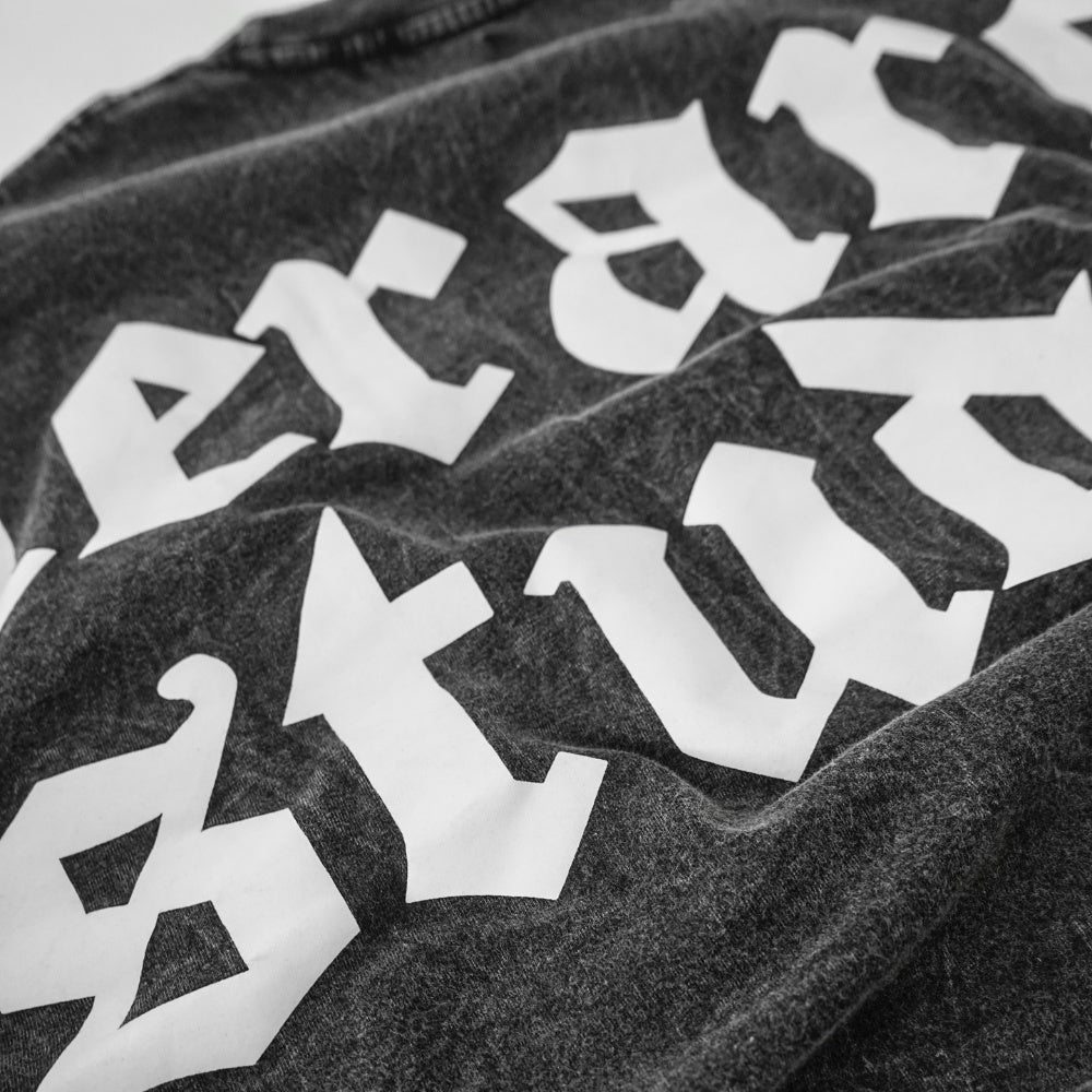 Washed Black Wide Logo Oversized T-Shirt