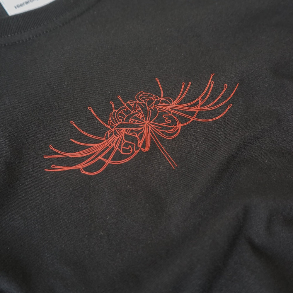 Flowers Wide Spider Lily Oversized T-shirt Black