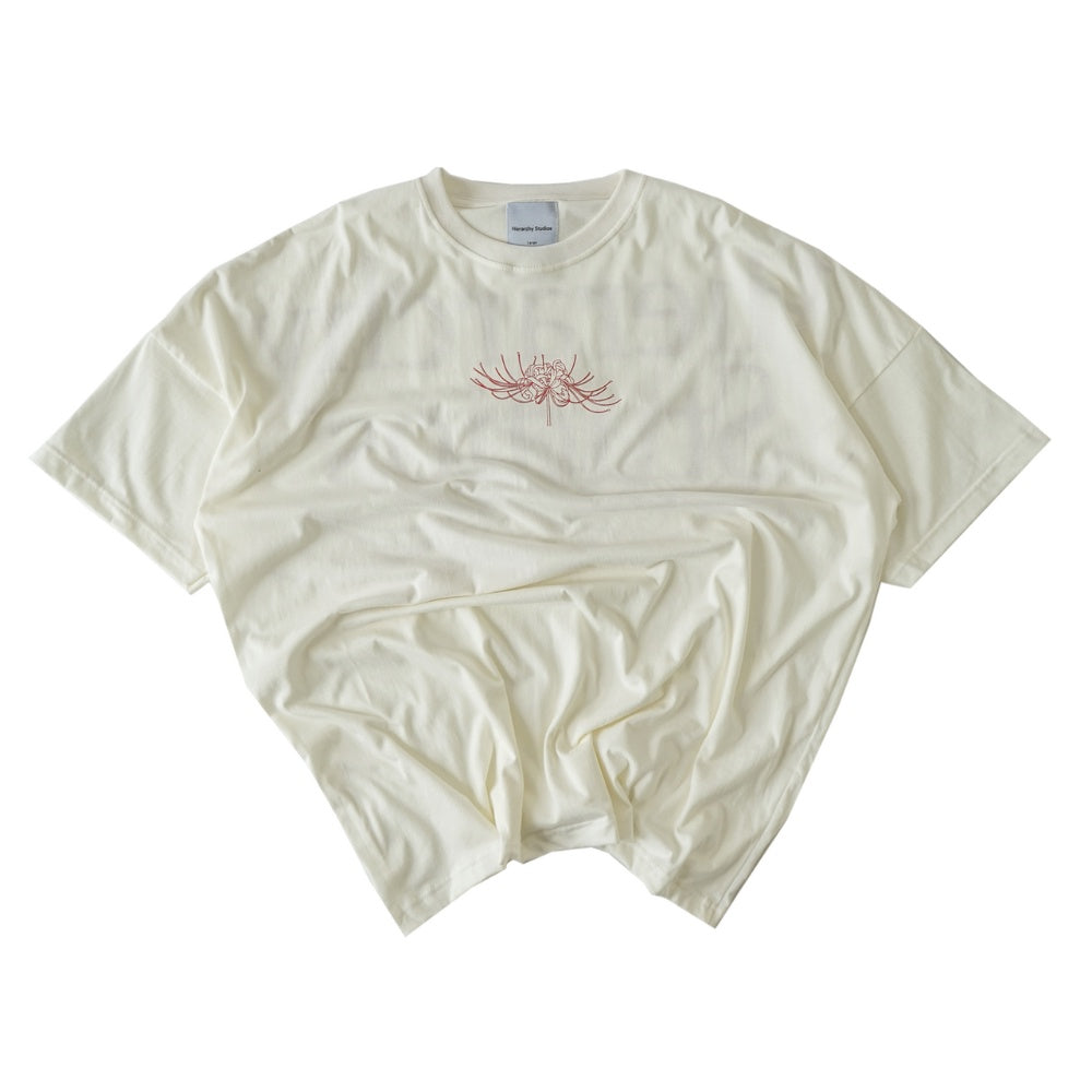 Flowers Wide Spider Lily Oversized T-shirt White