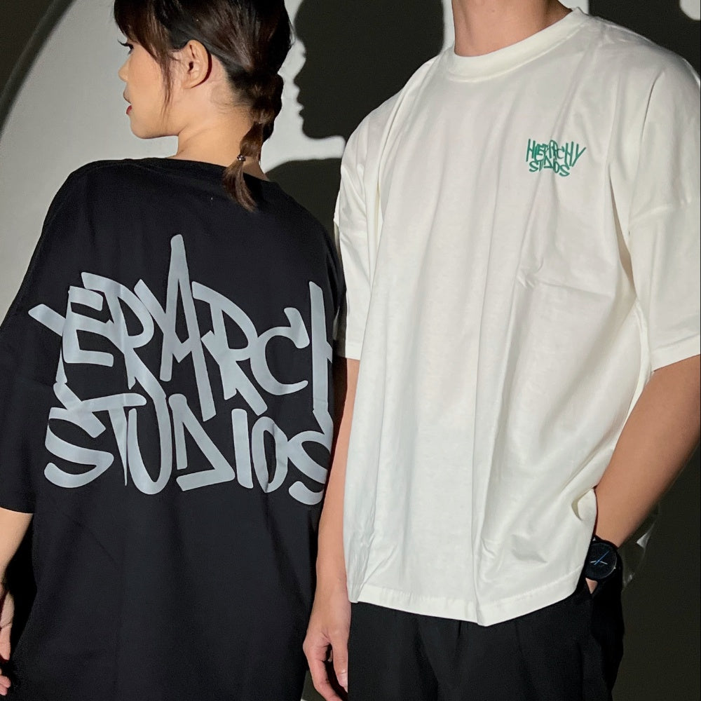 Graffiti Wide Logo Oversized T-Shirt Black