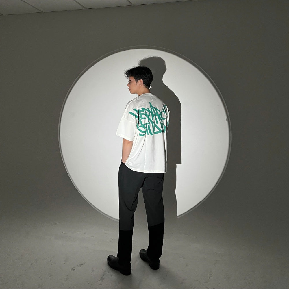 Graffiti Wide Logo Oversized T-Shirt White
