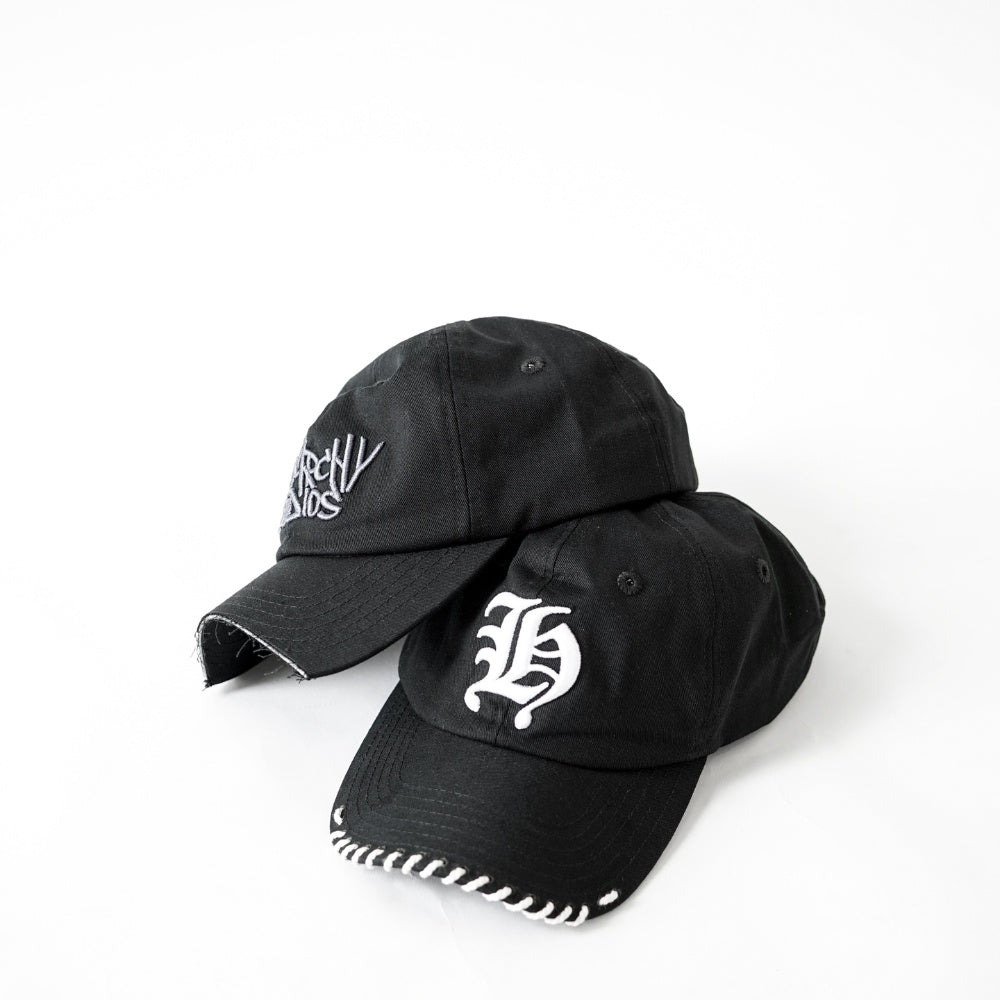 Gothic H Stitched Baseball Cap Black