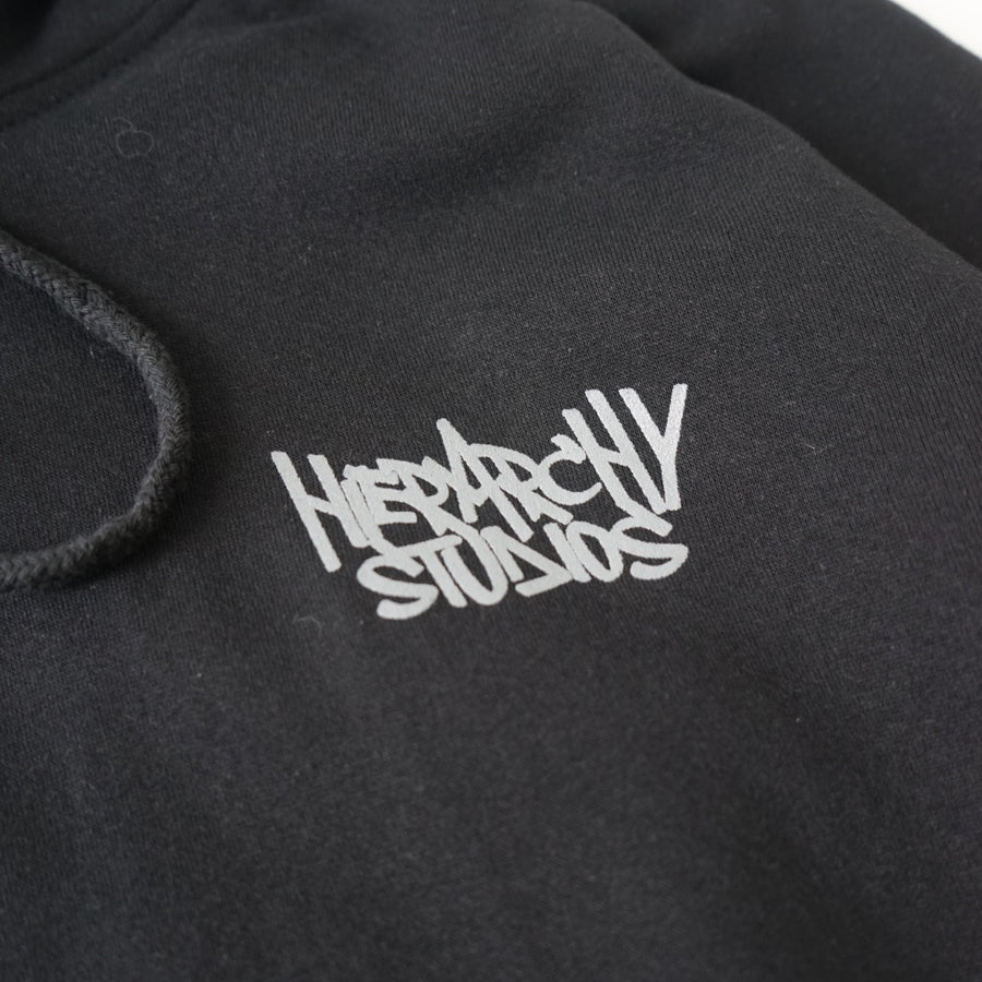 Black Graffiti Wide Logo Oversized Hoodie