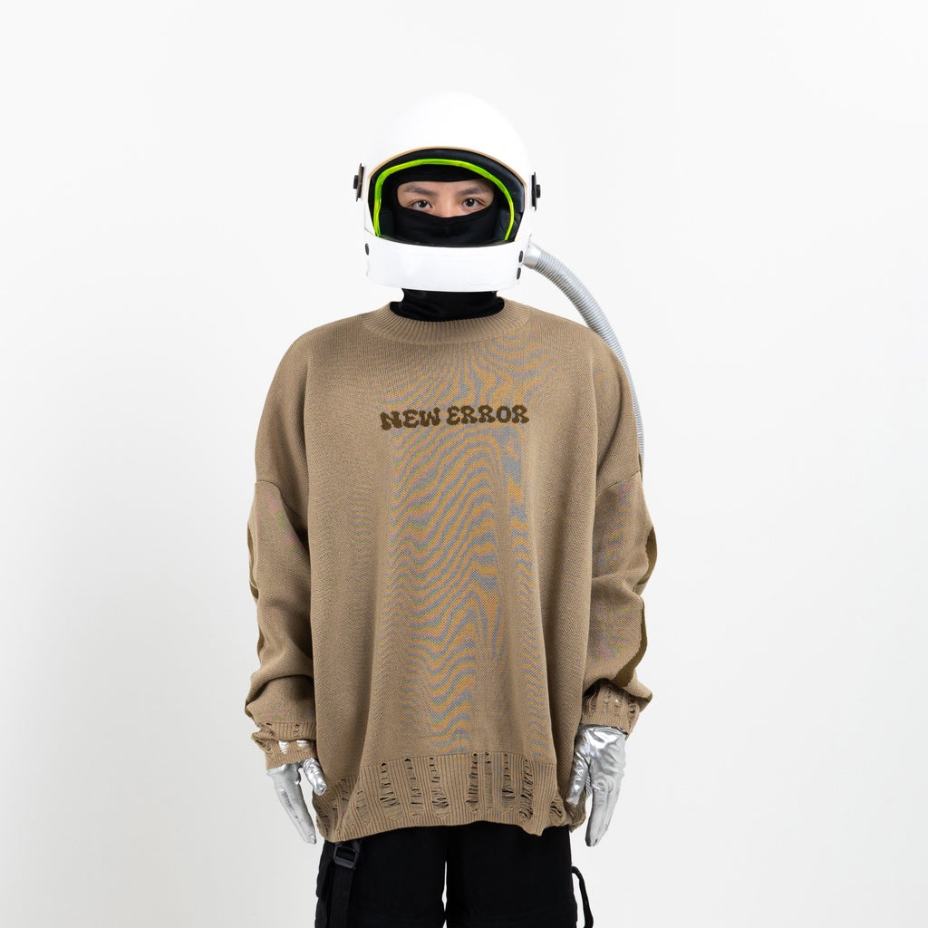 HIERARCHY STUDIOS New Error - Beige Fluid Wide Oversized Knit Sweater