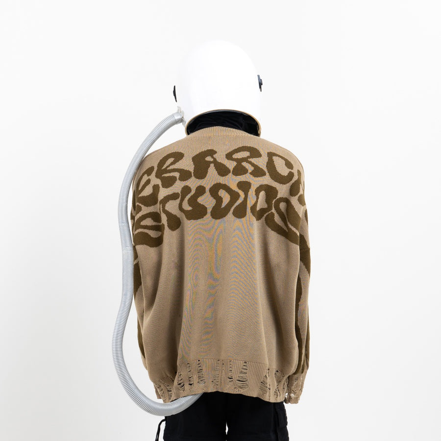 HIERARCHY STUDIOS New Error - Beige Fluid Wide Oversized Knit Sweater