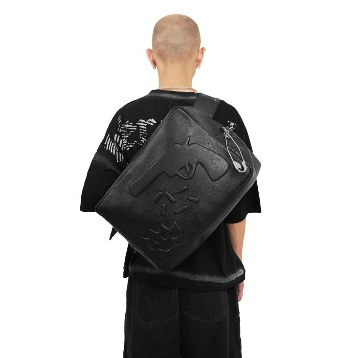 HIERARCHY STUDIOS Unsolved - Black Evidence Leather Slingbag