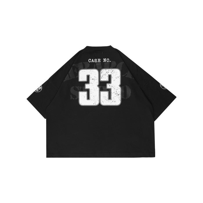 HIERARCHY STUDIOS Unsolved - Black Case 33 Rugby Boxy Oversized T-Shirt