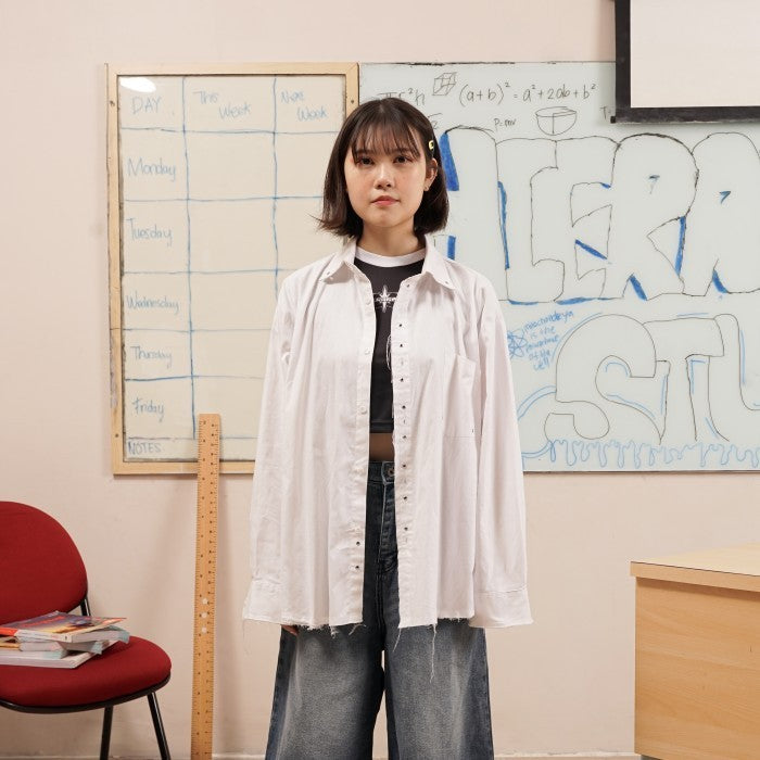 HIERARCHY STUDIOS Unruled - White Eyelet Oversized Shirt