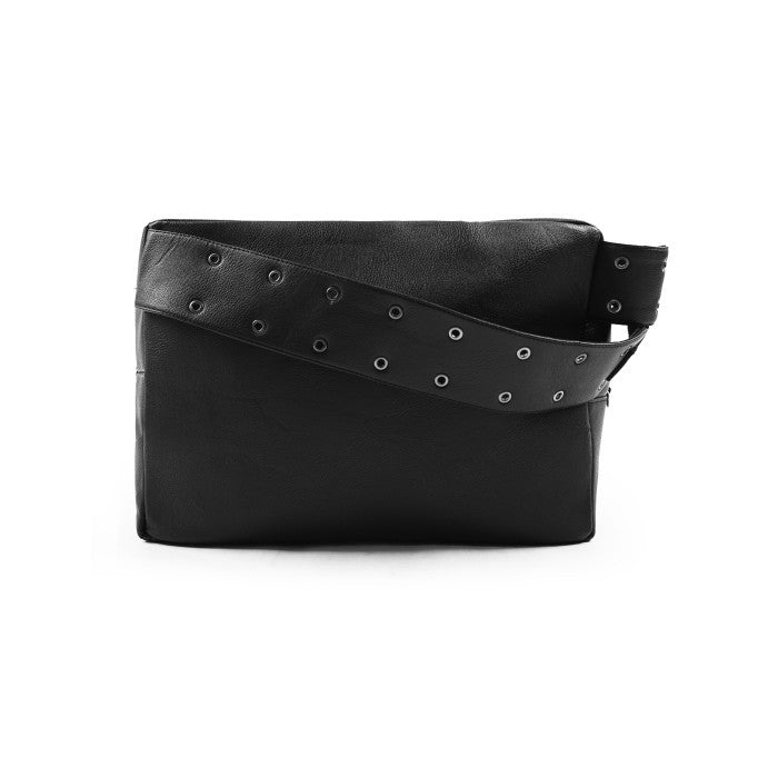 HIERARCHY STUDIOS Unsolved - Black Evidence Leather Slingbag