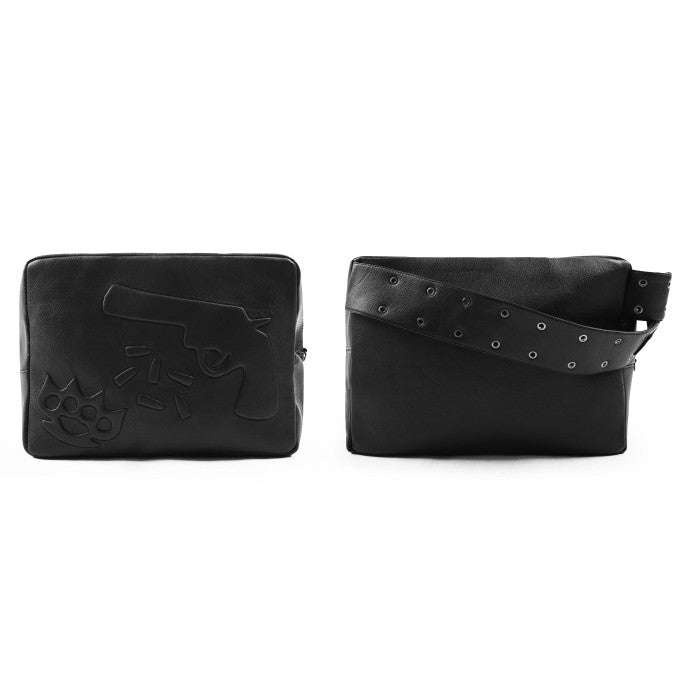 HIERARCHY STUDIOS Unsolved - Black Evidence Leather Slingbag
