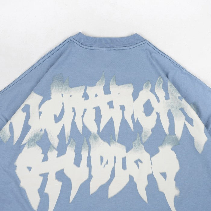 HIERARCHY STUDIOS TMTNW - Blue Burnout Wide Oversized T-Shirt
