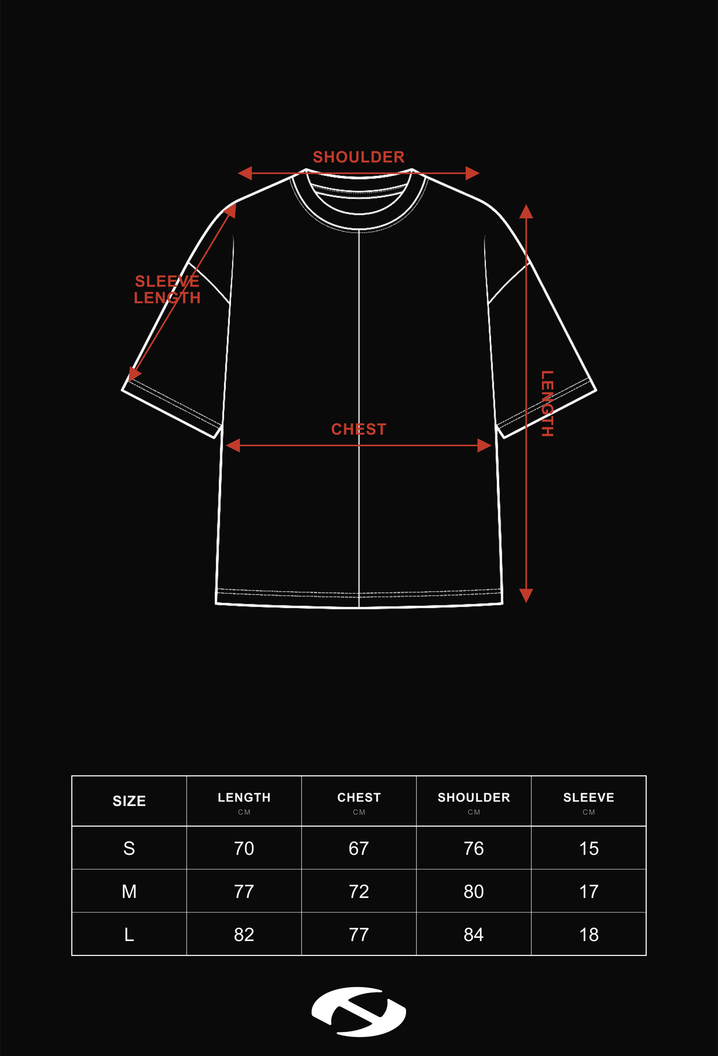 Size guide for Blue Wide Logo Oversized T-Shirt