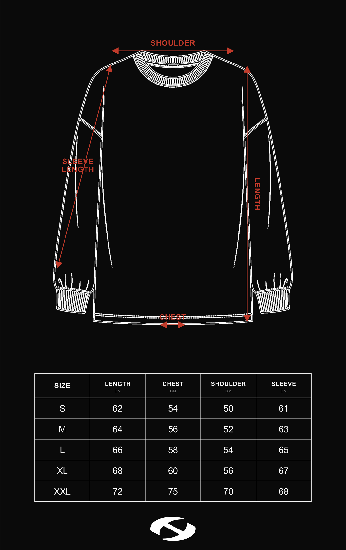 Size guide for Hierarchy Studios HOLLOWS - Black Basic Henley Thermal Waffle Boxy Long Sleeve
