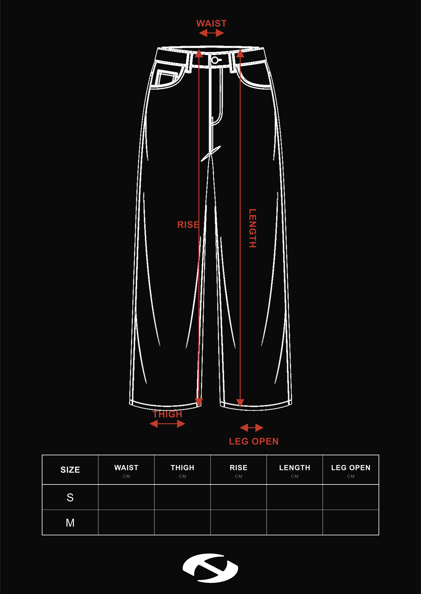 Size guide for HIERARCHY STUDIOS TYPEWRITER - Blue Ripped Denim Jorts