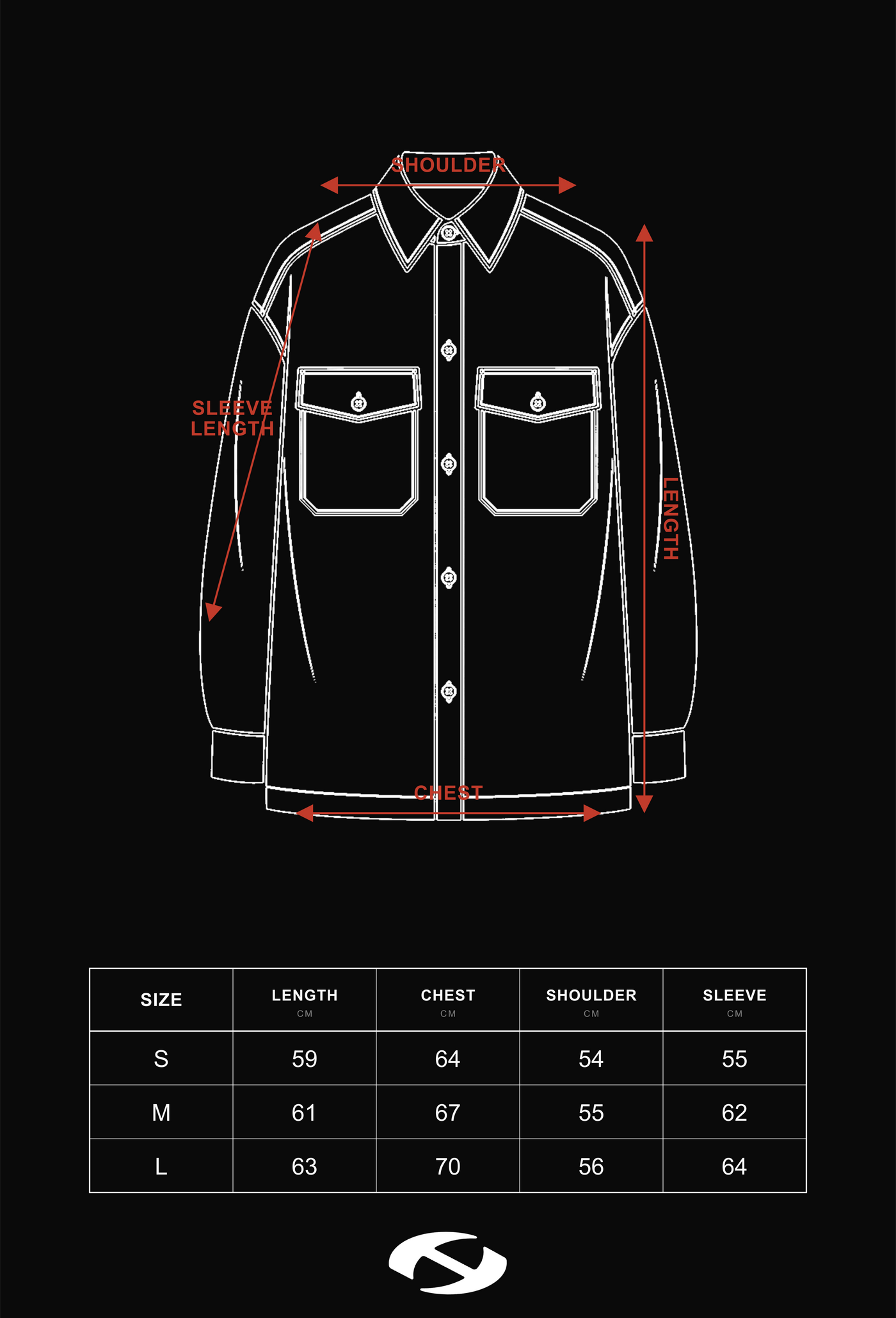 Size guide for HIERARCHY STUDIOS Unsolved - Black Evidence Boxy Leather Jacket