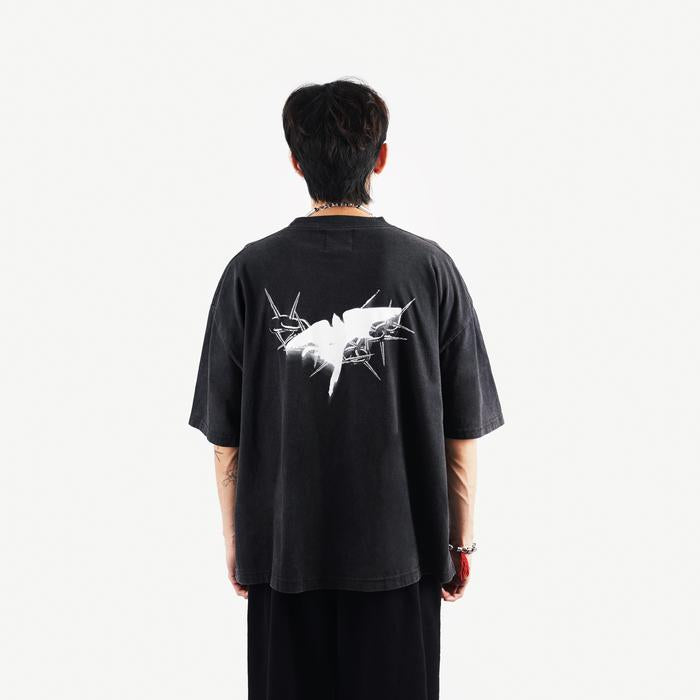 Washed Black Unchained Boxy Oversized T-Shirt