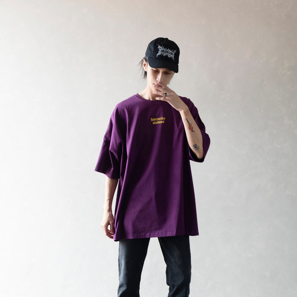 Purple Wide Logo Oversized T-Shirt