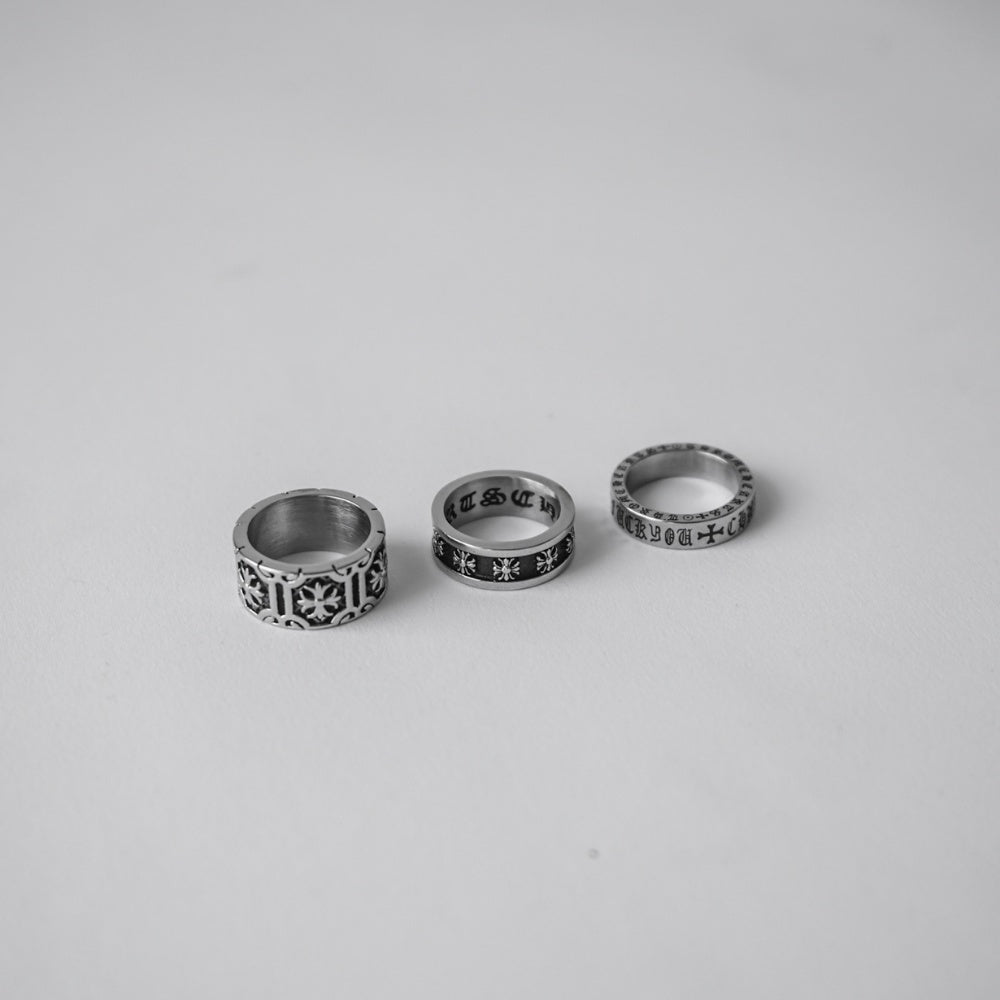 Script Cross Ring