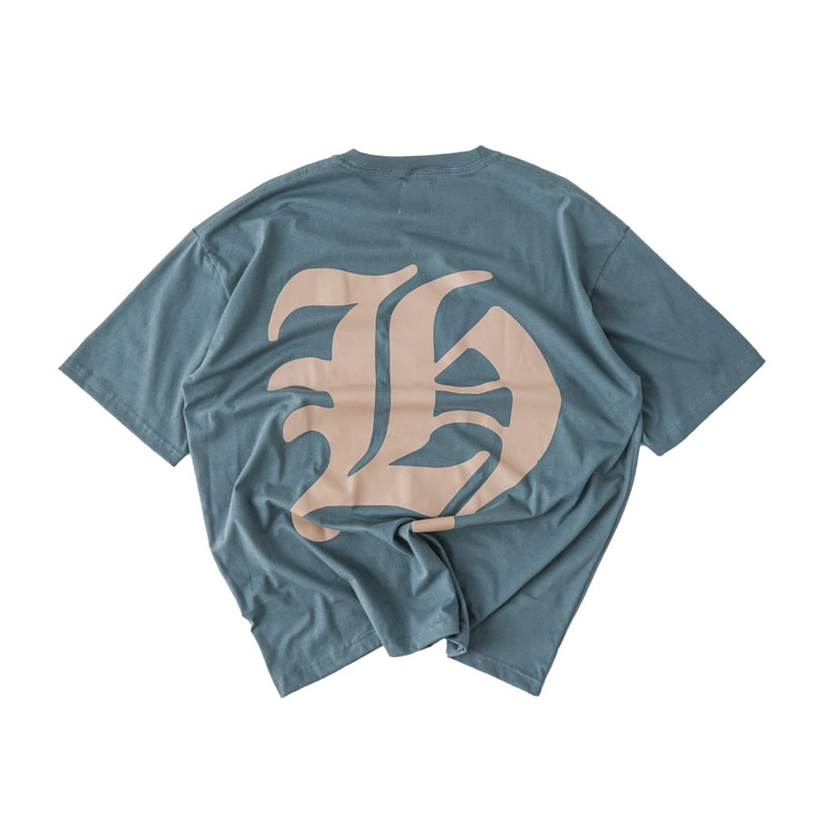 Gothic H Oversized T-Shirt Dusty Blue