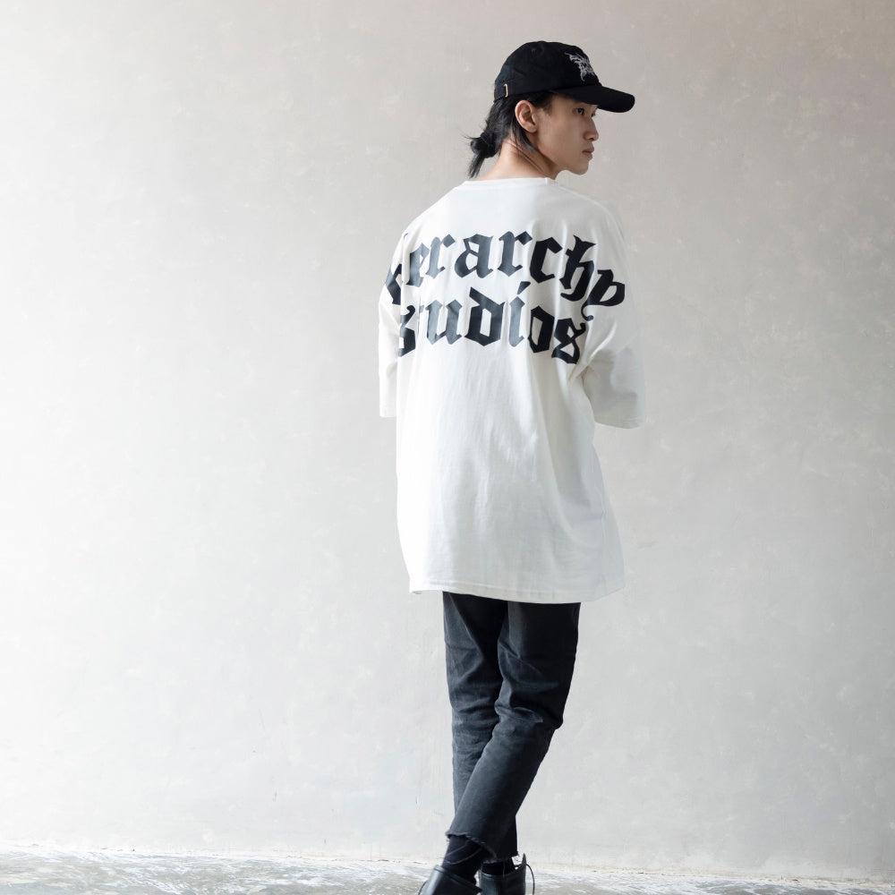 White Wide Logo Oversized T-shirt