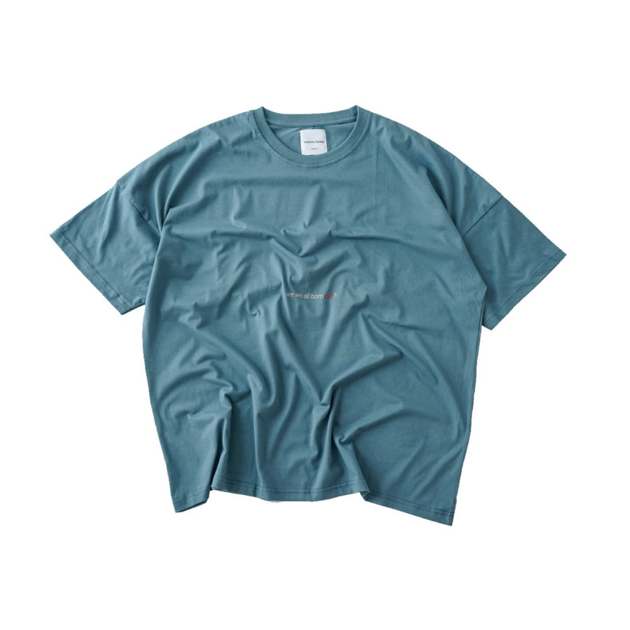 Wide Evil Logo Dusty Blue Oversized T-Shirt