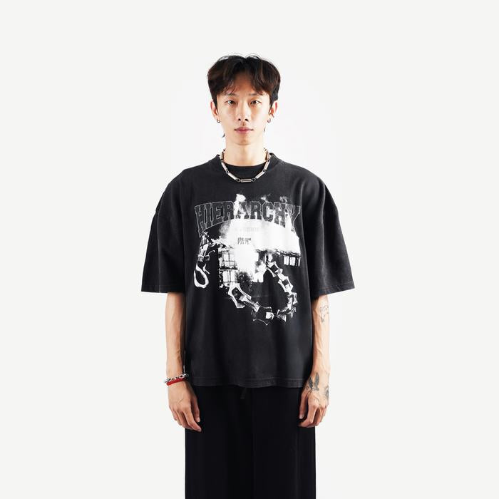 Washed Black Unchained Boxy Oversized T-Shirt