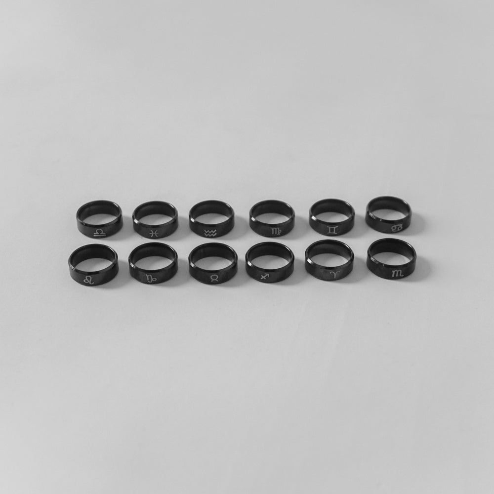 Black Zodiac Ring Small Size