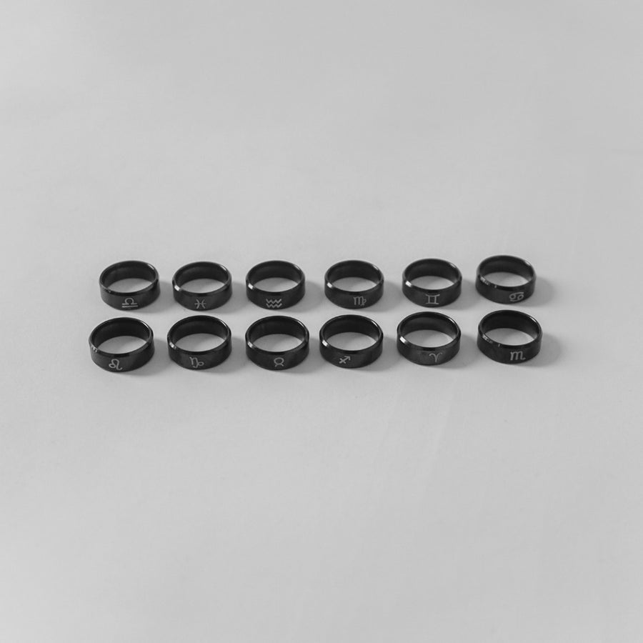 Black Zodiac Ring Small Size