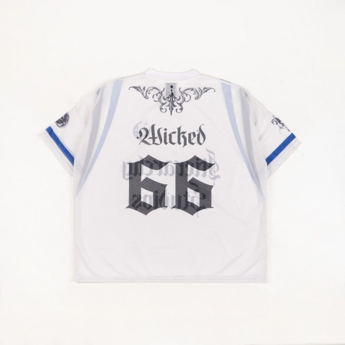 White Wicked Wide Oversized Mesh Jersey