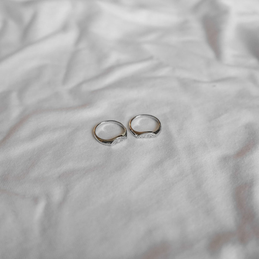 Half Sun Moon Couple Ring