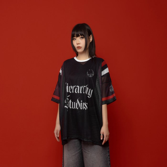 Black Wicked Wide Oversized Mesh Jersey