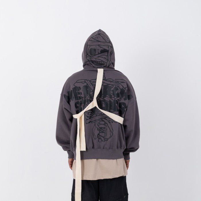 Black Bandaged Mummy Oversized Hoodie