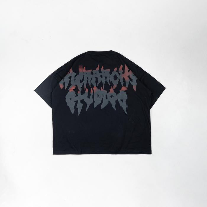 Black Burnout Wide Oversized T-Shirt