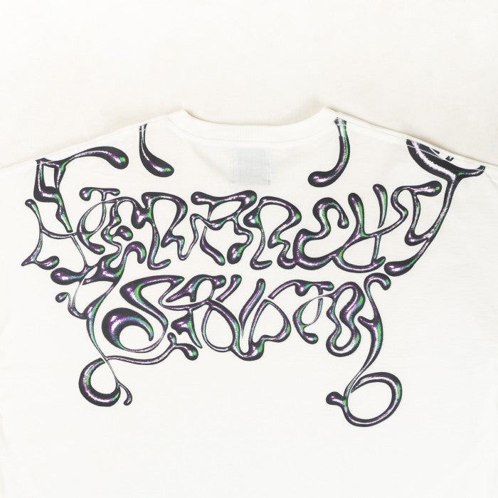 White Liquid Wide Oversized T-Shirt