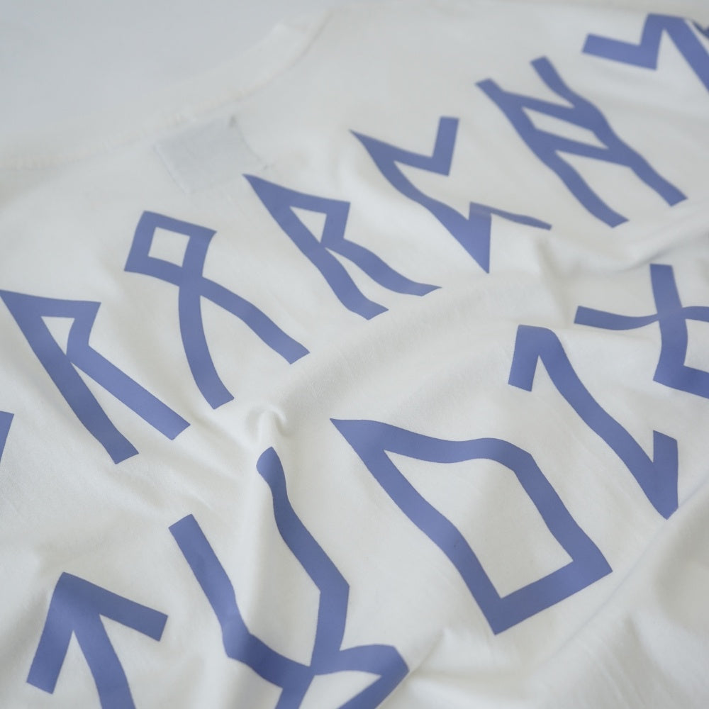 Runic Wide Logo Oversized T-Shirt Broken White