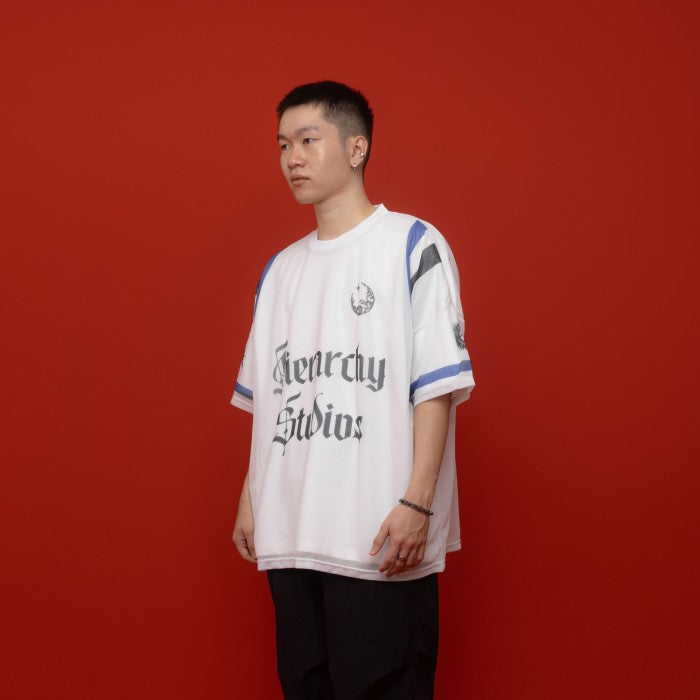 White Wicked Wide Oversized Mesh Jersey