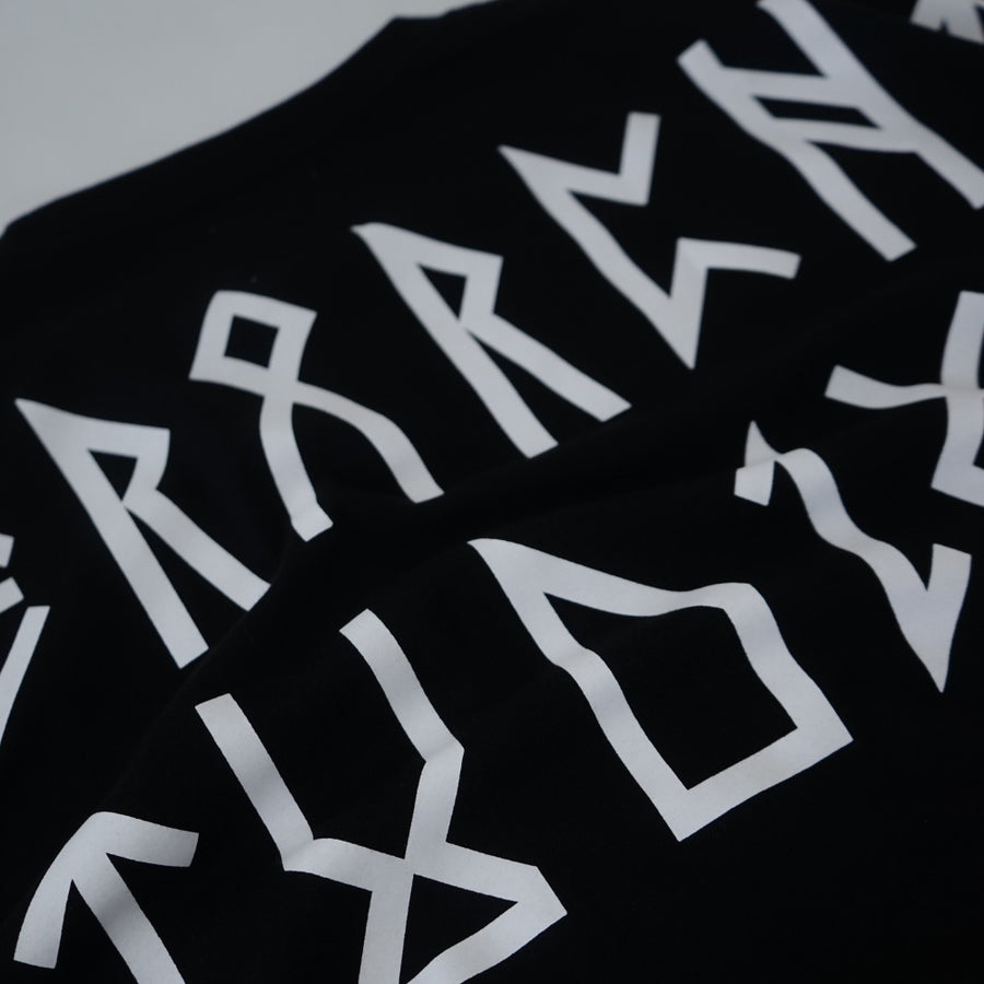 Runic Wide Logo Oversized T-Shirt Black