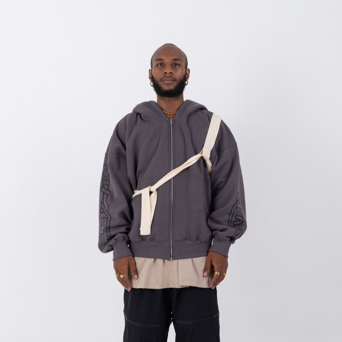 Black Bandaged Mummy Oversized Hoodie