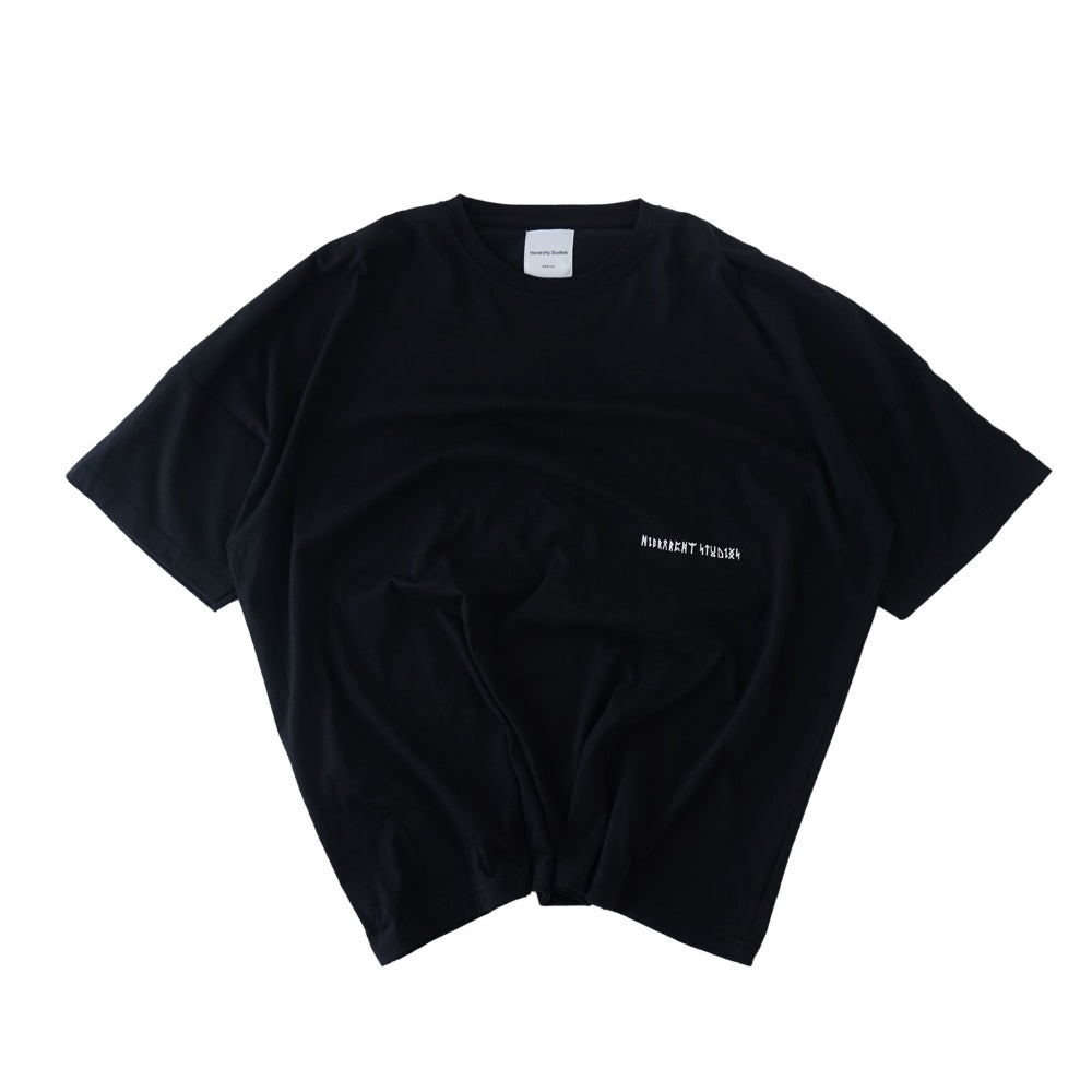 Runic Wide Logo Oversized T-Shirt Black