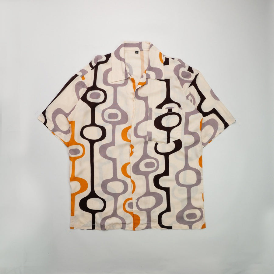 Ivory Abstract Oversized Shirt