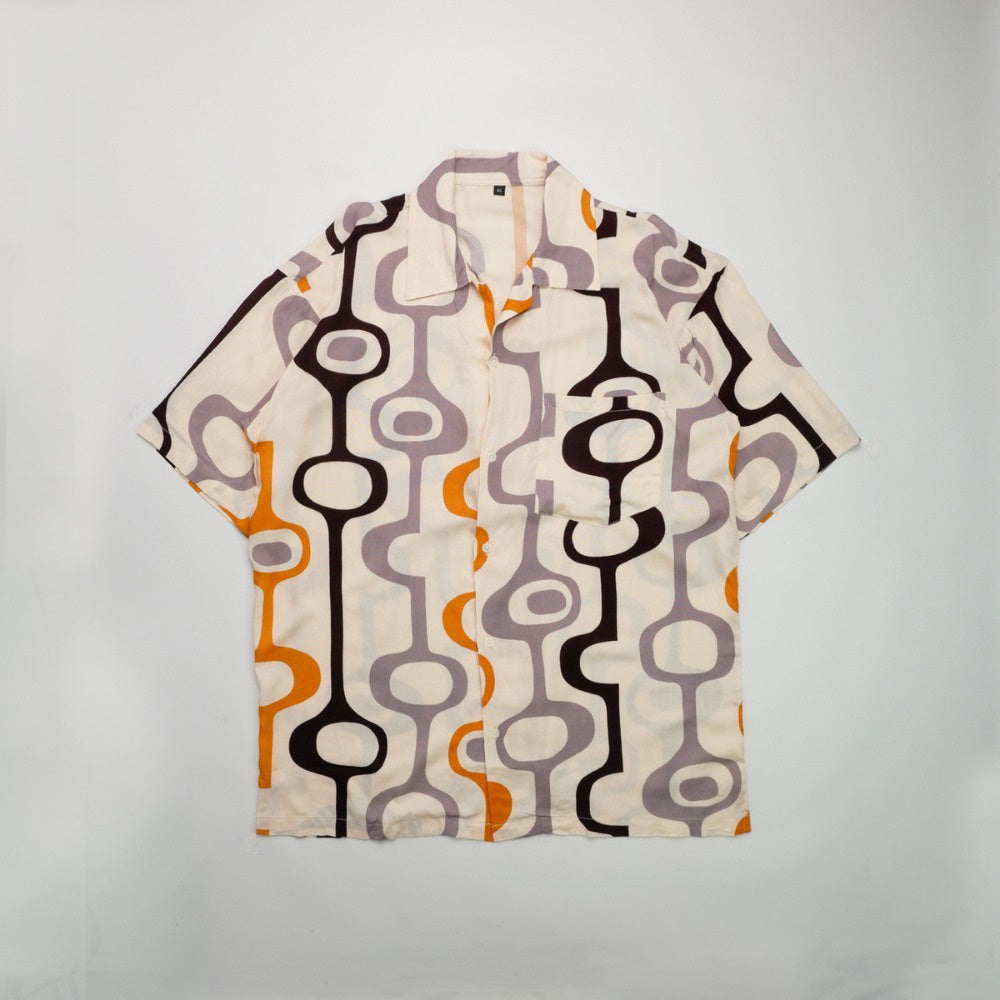 Ivory Abstract Oversized Shirt