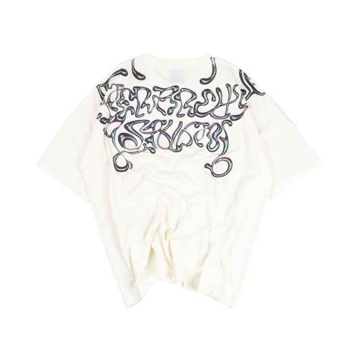 White Liquid Wide Oversized T-Shirt