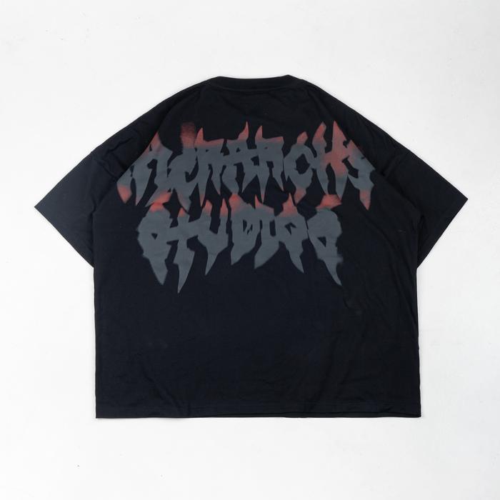 Black Burnout Wide Oversized T-Shirt
