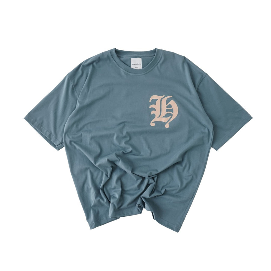 Gothic H Oversized T-Shirt Dusty Blue